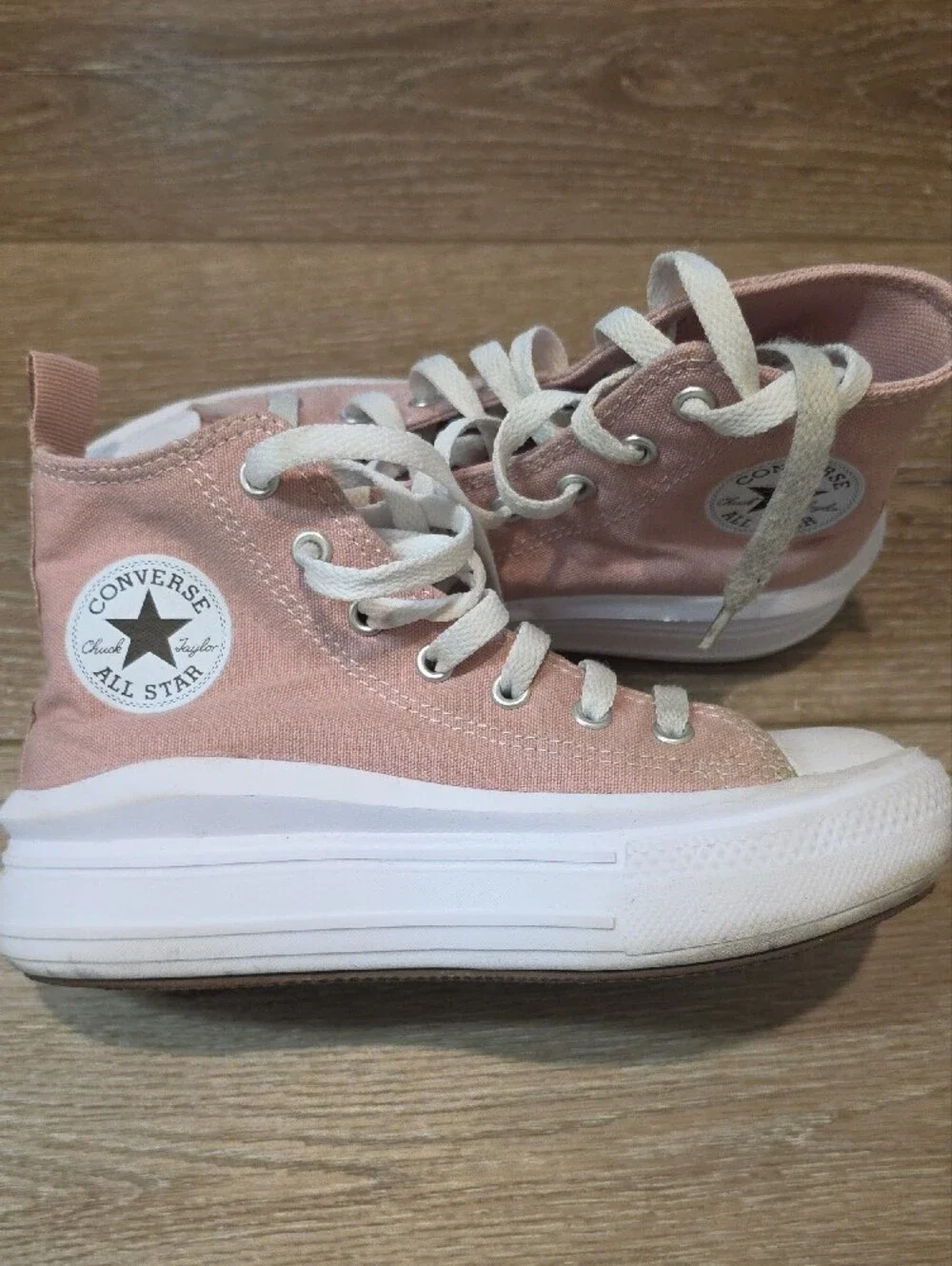 Converse Pink High-Top Canvas Sneakers with White Laces